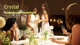  Presentation with multicultural - PPT theme with two-cheerful-multicultural-brides background and a tawny brown colored foreground