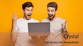  Presentation with cheerful - Amazing PPT layouts having two cheerful young men best backdrop and a  colored foreground