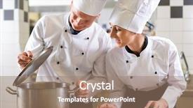  Presentation with hotel team - Theme featuring two chefs - man and woman background and a coral colored foreground