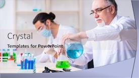  Presentation with lab - PPT theme with two chemists working in the lab background and a lemonade colored foreground