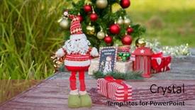  Presentation with summer christmas - Slide deck consisting of two child girls with chritmas background and a  colored foreground