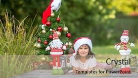  Presentation with summer christmas - Cool new slides with two child girls with chritmas backdrop and a  colored foreground