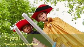  Presentation with carnival - PPT layouts enhanced with two-children-at-carnival background and a tawny brown colored foreground