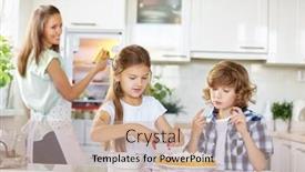  Presentation with serial murders of children - Slide deck with two-children-bake-a-cake background and a coral colored foreground