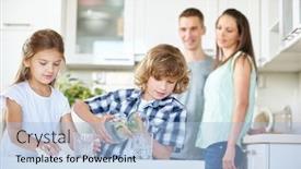  Presentation with supervision - PPT layouts having two-children-drink-water background and a light blue colored foreground