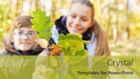  Presentation with forest school - Slide deck consisting of two-children-from-a-school background and a yellow colored foreground