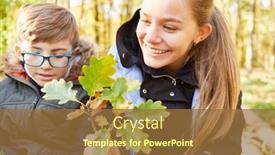  Presentation with forest school - Presentation design having two-children-in-a-school background and a tawny brown colored foreground