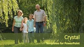  Presentation with family children - Colorful presentation theme enhanced with two children is walking backdrop and a  colored foreground
