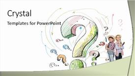  Presentation with children questions - Audience pleasing presentation design consisting of two children of school age backdrop and a white colored foreground