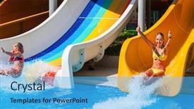  Presentation with children hands - Beautiful PPT layouts featuring two children on water slide at aquapark and hands up summer holiday there are two water slides in aqua park outdoor water children summer holiday backdrop and a light blue colored foreground