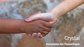  Presentation with children hands - Amazing slide deck having two children s hands backdrop and a violet colored foreground