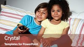  Presentation with all children - Colorful PPT theme enhanced with southern white rhinoceros in kruger backdrop and a coral colored foreground.