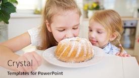  Presentation with taste - Presentation theme featuring two-children-taste-a-fresh background and a lemonade colored foreground