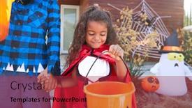  Presentation with fancy dress - Slides having two-children-wearing-fancy-dress background and a red colored foreground