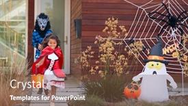  Presentation with fancy dress - PPT layouts featuring two-children-wearing-fancy-dress background and a tawny brown colored foreground