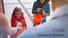  Presentation with fancy dress - Audience pleasing presentation theme consisting of two-children-wearing-fancy-dress backdrop and a light blue colored foreground