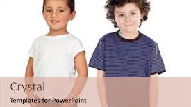  Presentation with children - PPT theme enhanced with two-children-with-thier-hand background and a coral colored foreground