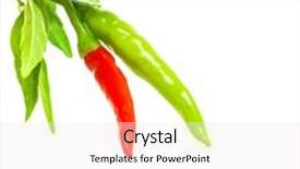  Presentation with mexican food - Amazing slide deck having two chili pepper isolated on white background red and green fresh hot vegetables traditional ingredient in mexican food backdrop and a sky blue colored foreground