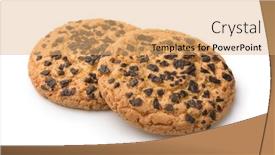  Presentation with chocolate chip cookies - Cool new slide deck with two-chocolate-chip-cookies-isolated backdrop and a coral colored foreground