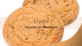  Presentation with chocolate chip cookies - Theme with two-chocolate-chip-cookies-isolated background and a yellow colored foreground