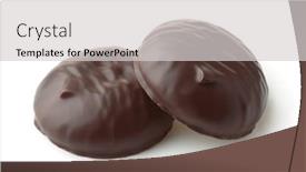  Presentation with cookies - Slide set consisting of two-chocolate-covered-cookies-isolated background and a light gray colored foreground