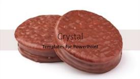  Presentation with sandwich - Slides having two-chocolate-covered-round-sandwich background and a red colored foreground