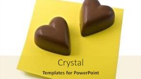  Presentation with white chocolate - Cool new slide set with two-chocolate-hearts and a yellow colored foreground