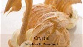  Presentation with cream - Presentation theme with two-choux-swans-filled background and a coral colored foreground