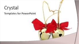  Presentation with white christmas - Colorful PPT layouts enhanced with two christmas bells isolated backdrop and a white colored foreground