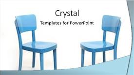  Presentation with chairs - Audience pleasing theme consisting of two classic blue chairs backdrop and a white colored foreground
