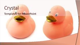 Presentation with rubber duck - Beautiful PPT theme featuring two classic rubber duck toy backdrop and a lemonade colored foreground