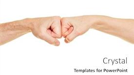  Presentation with drone fire fighting robot - Cool new PPT theme with two-clenched-fists-collide backdrop and a white colored foreground