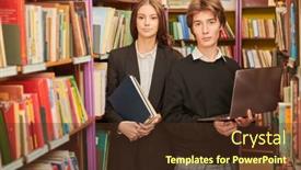  Presentation with black students - Presentation design consisting of two-clever-modern-students background and a tawny brown colored foreground