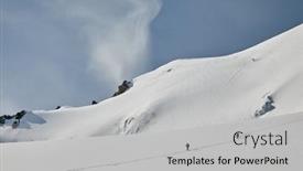  Presentation with glacier - Colorful presentation theme enhanced with two-climbers-walking-on-glacier backdrop and a light gray colored foreground