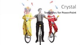  Presentation with mime - Slides having two-clowns-and-a-mime and a white colored foreground