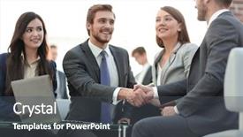  Presentation with legal - Cool new presentation design with legal liability - two colleagues handshaking after meeting backdrop and a dark gray colored foreground