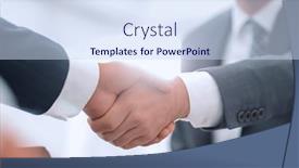  Presentation with peace education two smiley hands - Audience pleasing slides consisting of two-colleagues-shaking-hands backdrop and a sky blue colored foreground