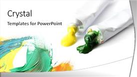  Presentation with paint - Amazing theme having modern businessman drinking coffee at coffee shop on the sunset backdrop and a dark gray colored foreground