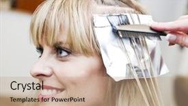  Presentation with hair color - Cool new presentation with two color - blond woman at the hair backdrop and a  colored foreground