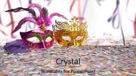  Presentation with carnival - Slide deck having two color - carnival party props on blur background and a coral colored foreground
