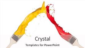  Presentation with yellow color - Beautiful presentation theme featuring two color - red and yellow paints splashing backdrop and a white colored foreground