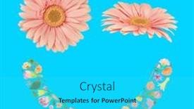  Presentation with flowers - Presentation theme having two-colorful-gerbers-and-vivid background and a cyan colored foreground