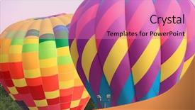  Presentation with hot air balloons - Amazing PPT layouts having two colorful hot air balloons backdrop and a coral colored foreground