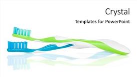  Presentation with colorful - Amazing slides having two-colorful-toothbrushes-isolated backdrop and a  colored foreground
