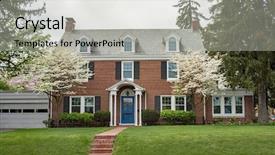  Presentation with dogwood - Presentation design consisting of brick house with flowering dogwood background and a light gray colored foreground