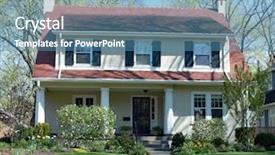  Presentation with white house roof - Colorful presentation design enhanced with white stucco house with red backdrop and a teal colored foreground
