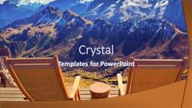  Presentation with fintech app pitch deck - PPT layouts consisting of two-comfortable-wood-deck-chairs background and a navy blue colored foreground