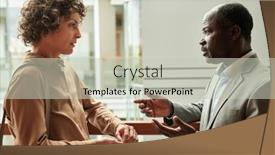  Presentation with modern building - Presentation consisting of two-confident-mature-brokers background and a  colored foreground