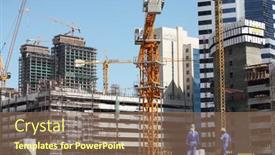  Presentation with qatar - Amazing slide deck having two-construction-workers-amidst backdrop and a coral colored foreground