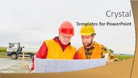  Presentation with floor plan - Presentation design with two-construction-workers-look background and a white colored foreground